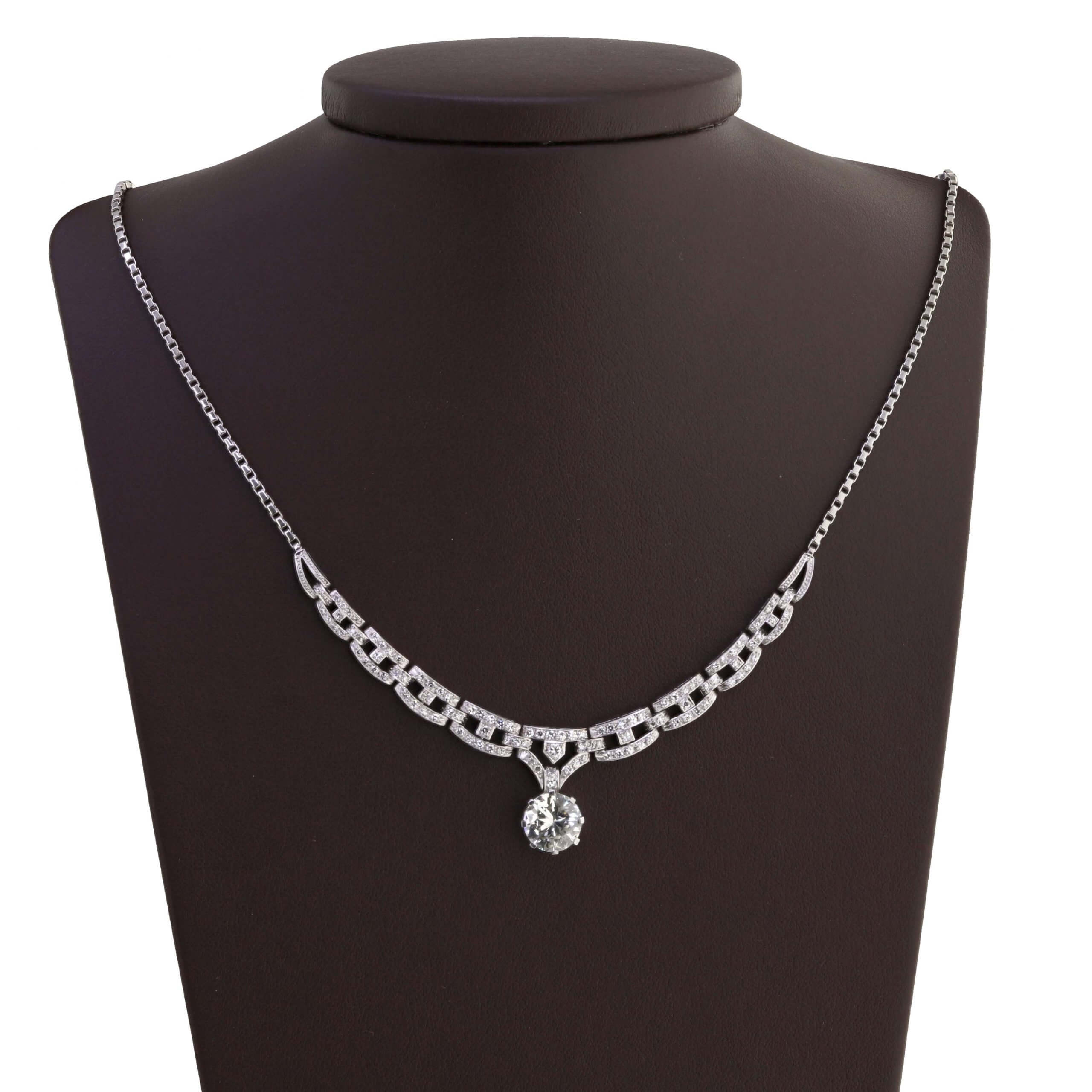 Diamant-Halskette, 40er oder 50er Jahre
