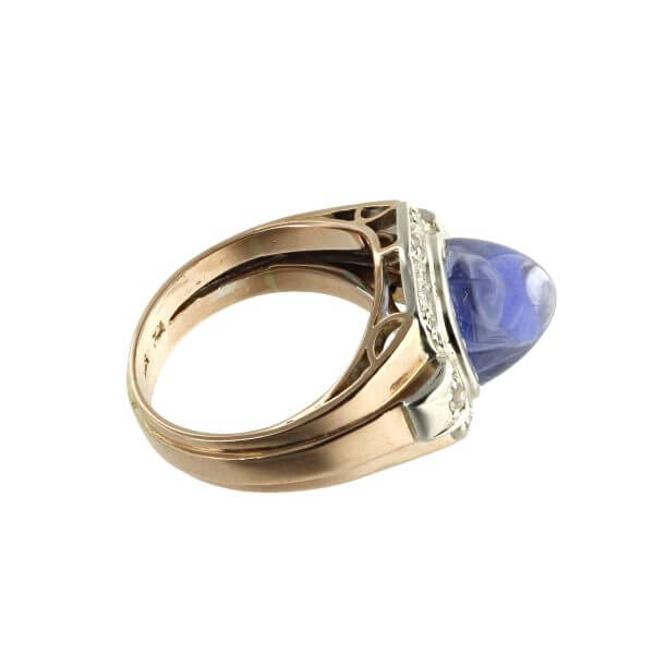 Saphir Diamant Ring, 1950er Jahre