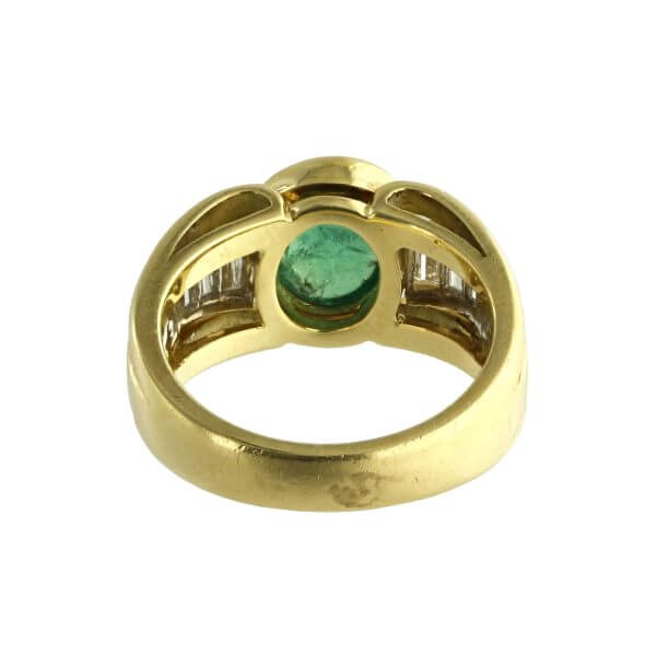 Diamond Emerald Ring, signed Bucherer