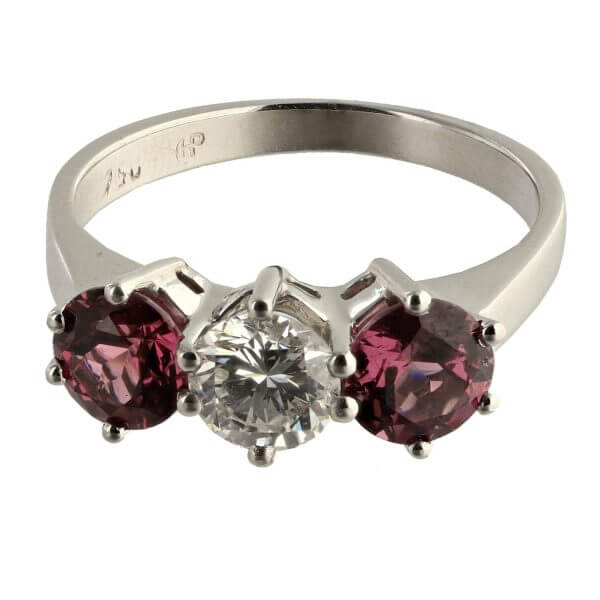 Diamond Garnet Ring