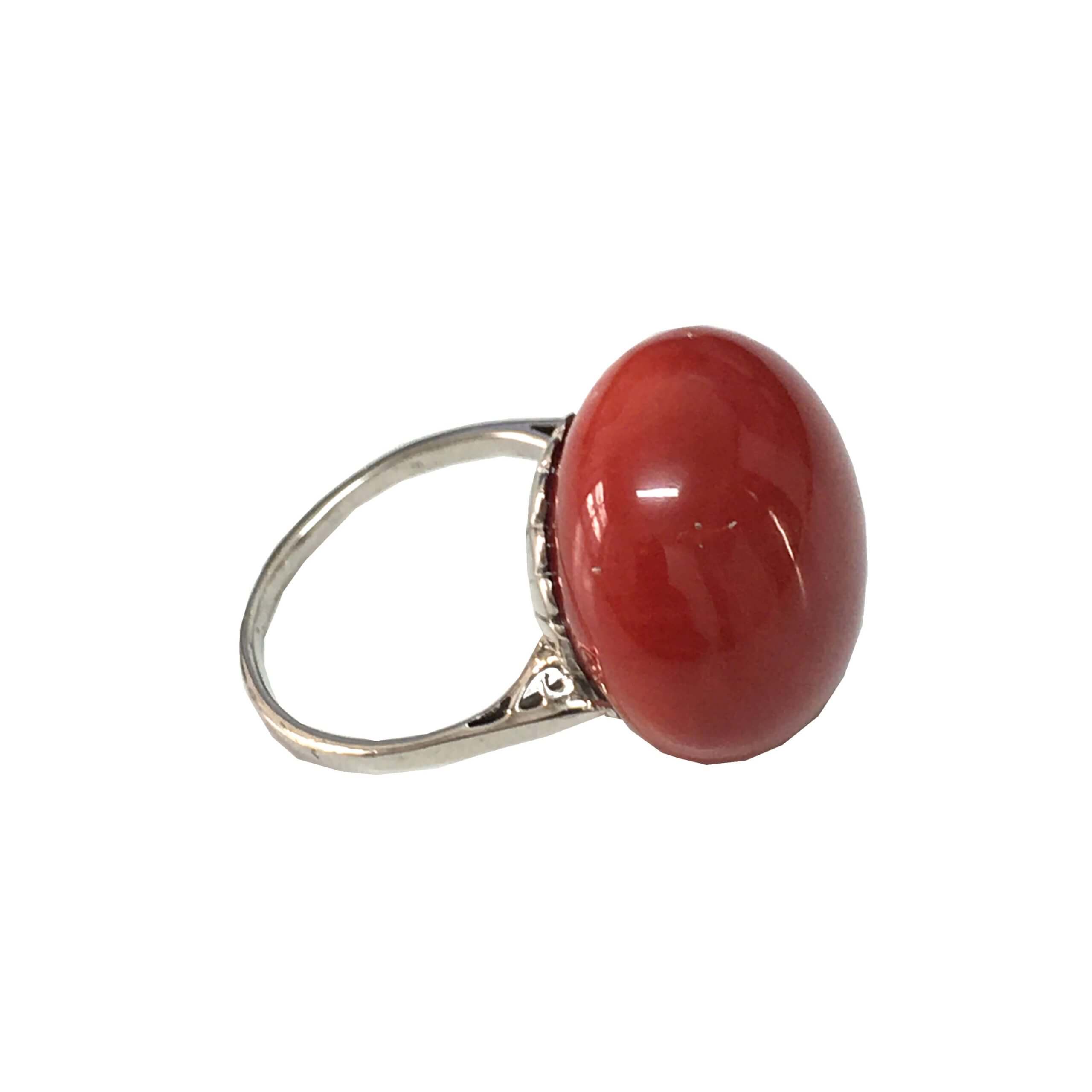 Coral Ring, French, 1920