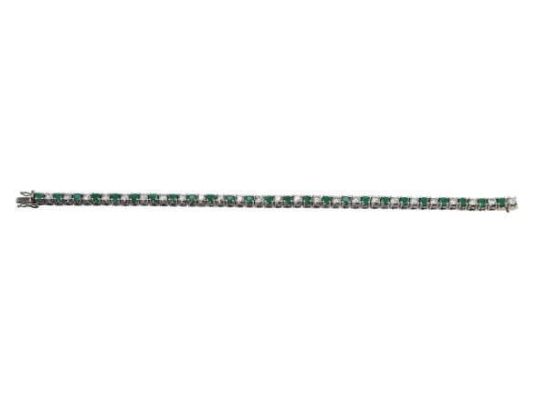 Emerald Diamond Bracelet, signed by Bucherer