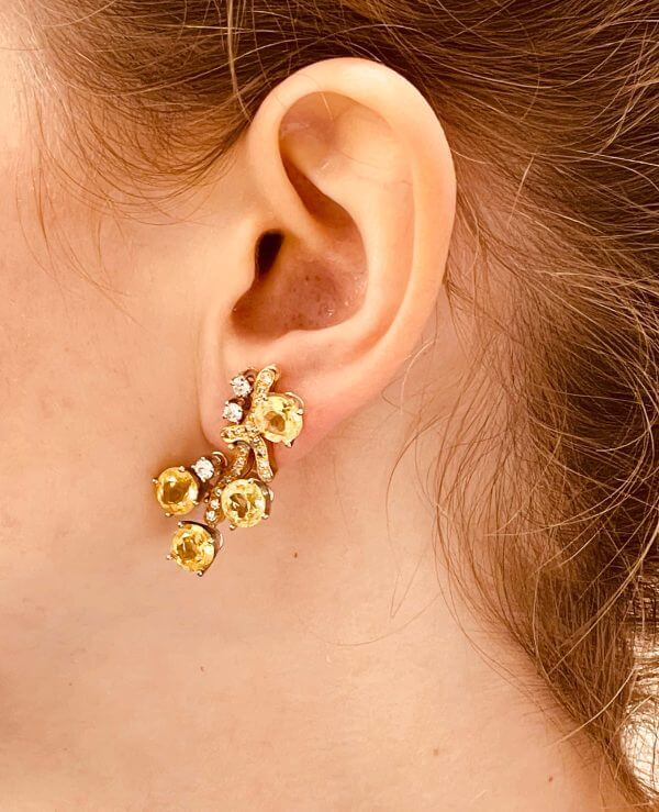 Chrysoberyl Diamond Earrings