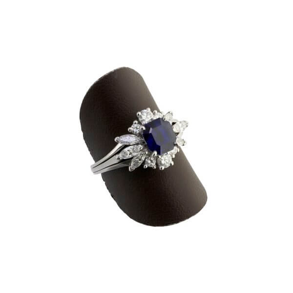 Saphire Diamant Ring, signiert Meister Zürich