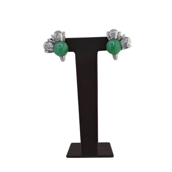 Jade Diamond Earrings, Raymond Yard, New York