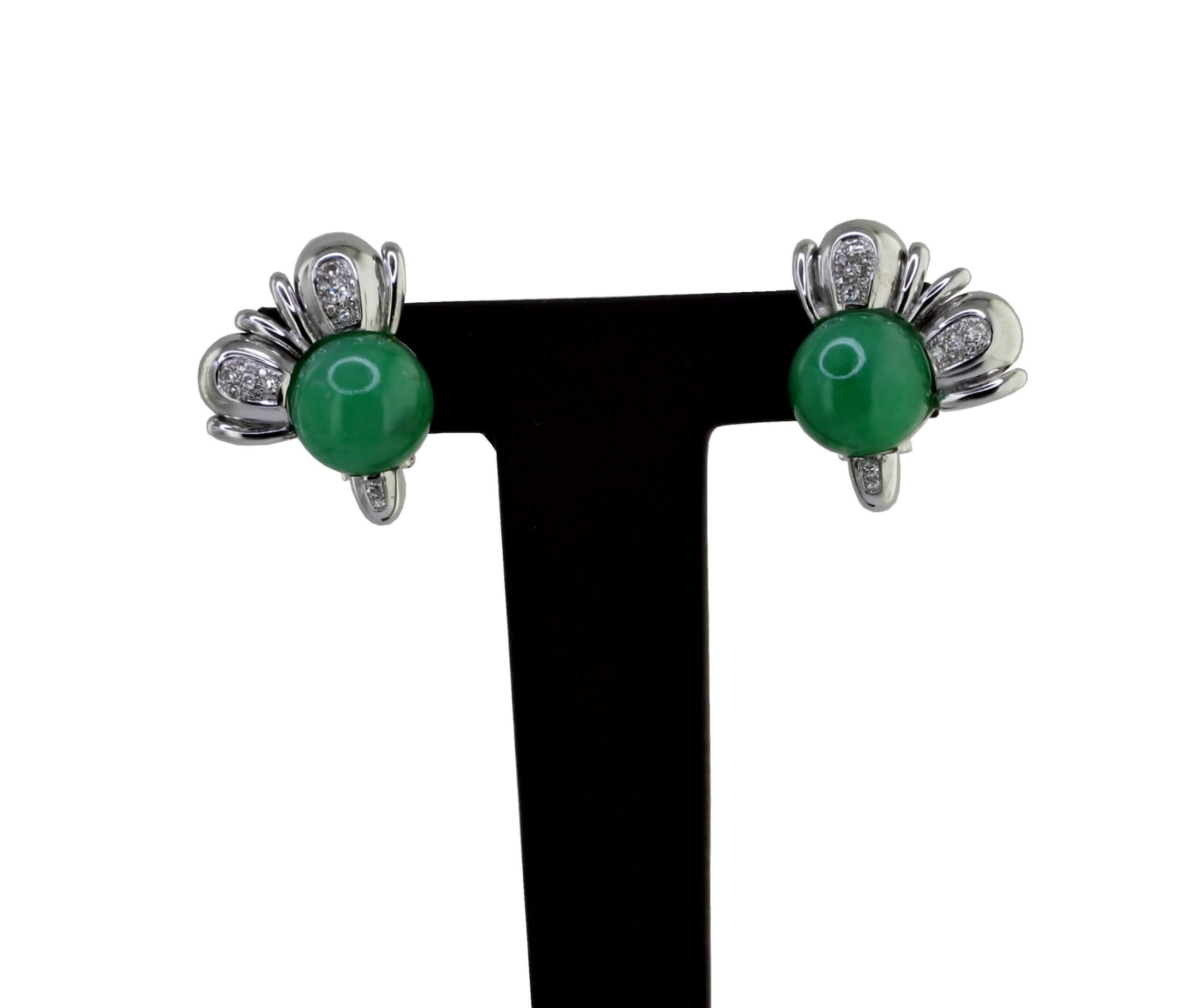 Jade Diamond Earrings, Raymond Yard, New York