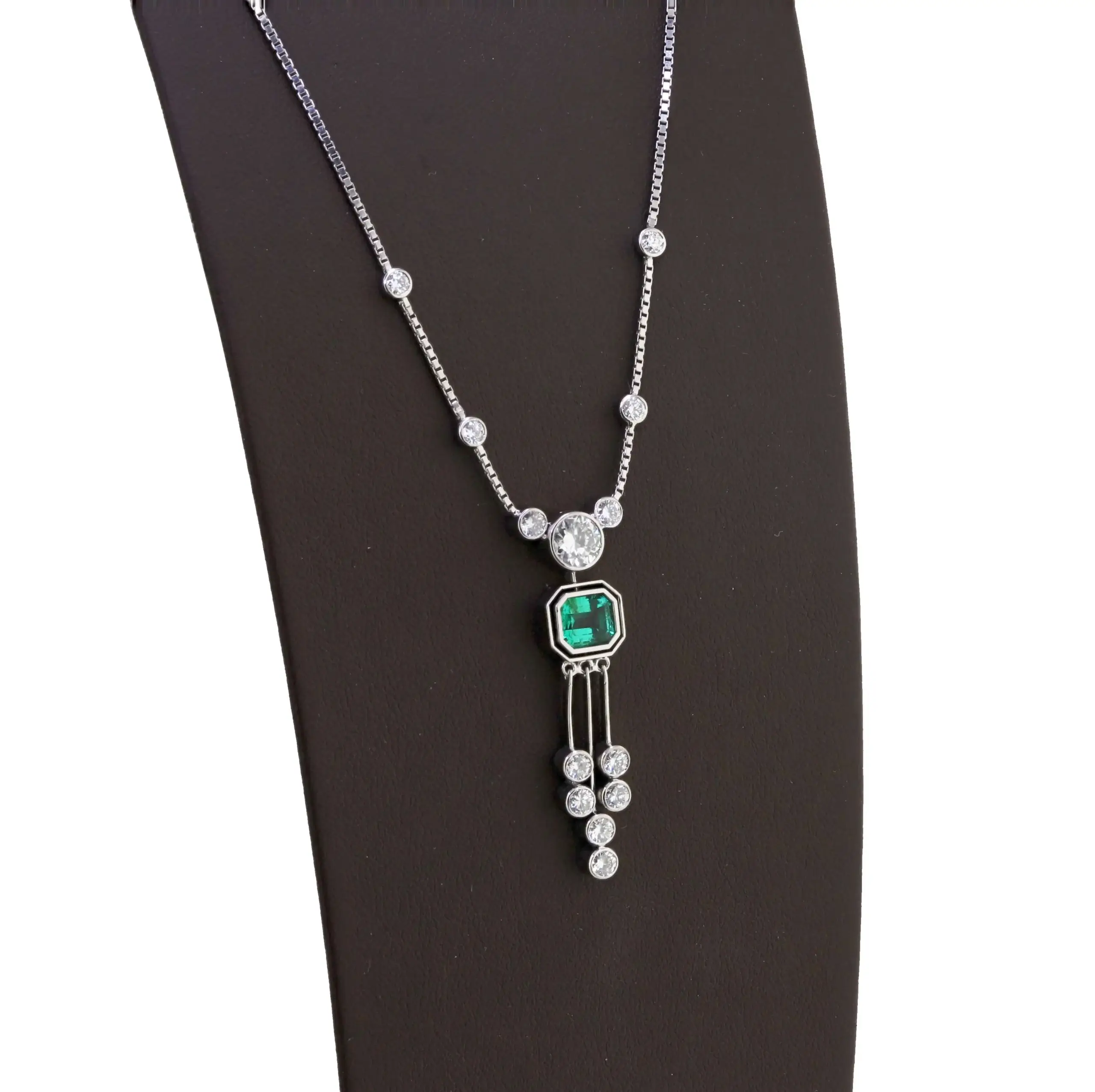Emerald Diamond Necklace, signed by Bernhard Ilg, Zurich